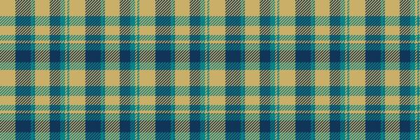 Mens shirt fabric seamless background, line check tartan textile. Abstract texture pattern plaid in cyan and amber colors. vector