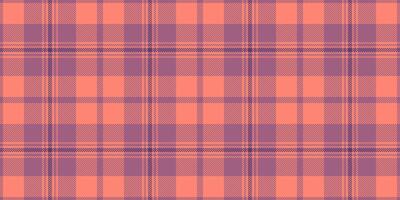 Comfort textile seamless background, tweed fabric plaid. Paisley texture tartan check pattern in salmon and pink colors. vector