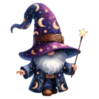 mystisk trollkarl gnome illustration. png