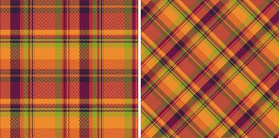 Fabric textile check of pattern texture seamless with a plaid tartan background. Set in stylish colors. Greeting card designs. vector
