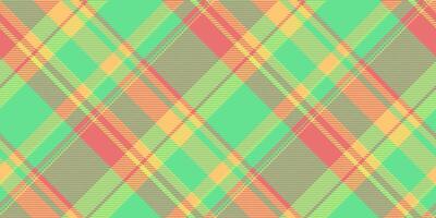 Bandanna texture background fabric, detailed tartan textile pattern. Woven plaid check seamless in green and red colors. vector