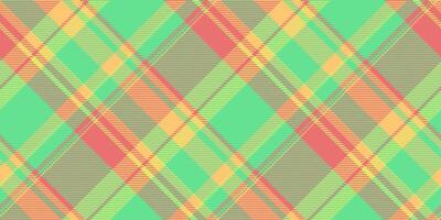 Bandanna texture background fabric, detailed tartan textile pattern. Woven plaid check seamless in green and red colors. vector