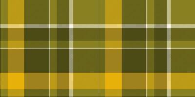 Uniform check textile plaid, mid tartan texture seamless. Rural background pattern fabric in dark and yellow colors. vector