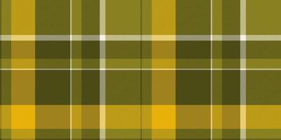 Uniform check textile plaid, mid tartan texture seamless. Rural background pattern fabric in dark and yellow colors. vector