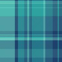 Interior textile texture , pillow seamless pattern plaid. Copy space tartan check fabric background in teal and cyan colors. vector