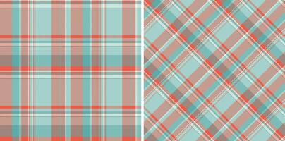 Plaid tartan seamless of textile pattern with a texture fabric check background. Set in summer colors for classic wardrobe essentials in timeless style. vector