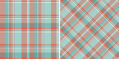 Plaid tartan seamless of textile pattern with a texture fabric check background. Set in summer colors for classic wardrobe essentials in timeless style. vector