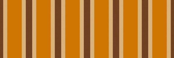 Surface stripe textile fabric, customizable texture vertical lines. Attire seamless pattern background in orange and white colors. vector