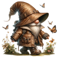 trädgård gnome tema illustration. png