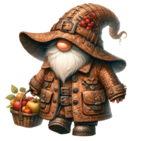 Garden Gnome Themed illustration. png