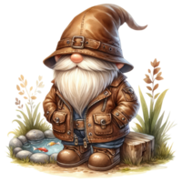 Garden Gnome Themed illustration. png