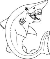 Goblin Shark Isolated Coloring Page for Kids vector