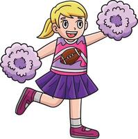 American Football Cheerleader Cartoon Clipart vector