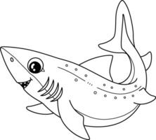 espinoso cazón tiburón aislado colorante página vector