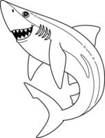 Great Blue Shark Isolated Coloring Page for Kids vector