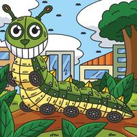 Robot Caterpillar Colored Cartoon Illustration vector