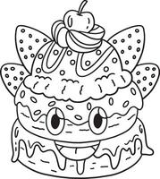 Ice Cream Donut Isolated Coloring Page for Kids vector