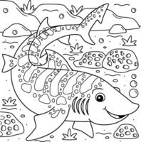 leopardo tiburón colorante página para niños vector