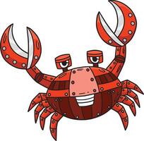 Robot Crab Cartoon Colored Clipart Illustration vector