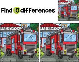 Firefighter Truck Find The Differences vector