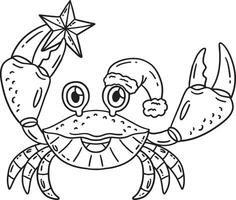 Christmas in July Crab with Christmas Hat Isolated vector