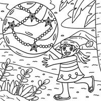 Navidad en julio duende con playa pelota colorante vector