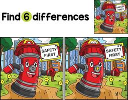 Firefighter Fire Hydrant Find The Differences vector