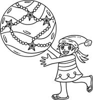 Christmas in July Elf with Beach Ball Isolated vector