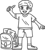First Day of School Child and School Bag Isolated vector