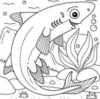 Dwarf Lantern Shark Coloring Page for Kids vector