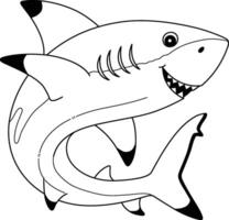 Blacktip Shark Isolated Coloring Page for Kids vector