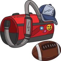 American Football Sports Bag and Cap Clipart vector
