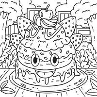 Ice Cream Donut Coloring Page for Kids vector