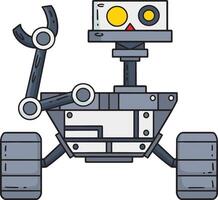 Rover Robot Cartoon Colored Clipart Illustration vector