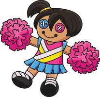 Cheerleading Girl Cheerleader Plushie Clipart vector