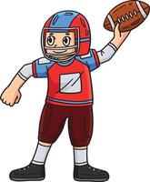 American Football Player with Ball Cartoon Clipart vector