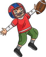 American Football Player Receiving a Ball Clipart vector