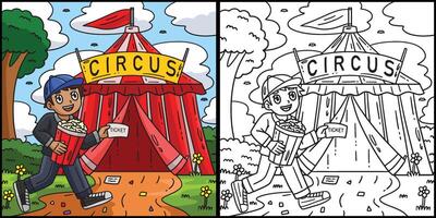 Child in Front of a Circus Tent Illustration vector