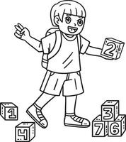 First Day of School Child Number Blocks Isolated vector