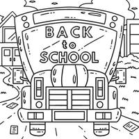 primero día de colegio espalda a colegio autobús colorante vector