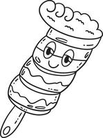 Twisted Ice Cream Isolated Coloring Page for Kids vector