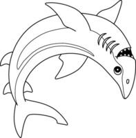 Spinner Shark Isolated Coloring Page for Kids vector