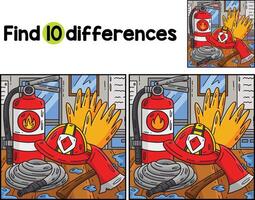 Firefighting Tools Find The Differences vector