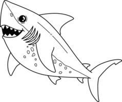 Salmon Shark Isolated Coloring Page for Kids vector