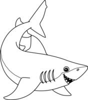 Lemon Shark Isolated Coloring Page for Kids vector