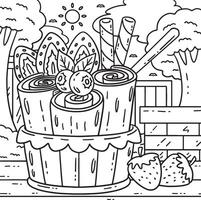 Ice Cream Rolled Coloring Page for Kids vector