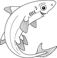 Dwarf Lantern Shark Isolated Coloring Page vector