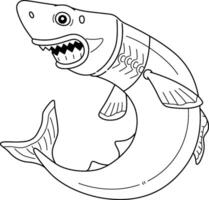 Cookiecutter Shark Isolated Coloring Page for Kids vector