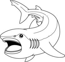 Megamouth Shark Isolated Coloring Page for Kids vector