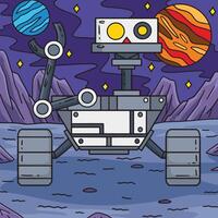 Rover Robot Colored Cartoon Illustration vector